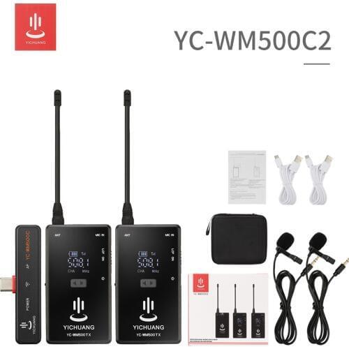 20 Channel Wireless Microphone 2 Bodypack Transmitter with 1 Receiver Mic + 2 Lavalier Lapel Mic for Speech Karaoke video living