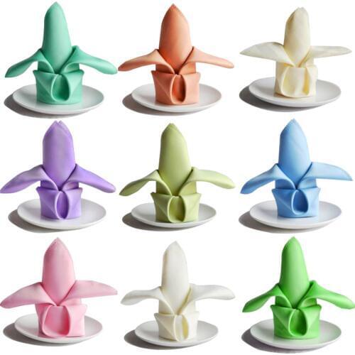 20Pcs/lot Hotels Mouth Cloth Napkins Size50X50cm Polyester Plain Cafe Store Square Table Napkins Pocket Towel Wedding Decoration