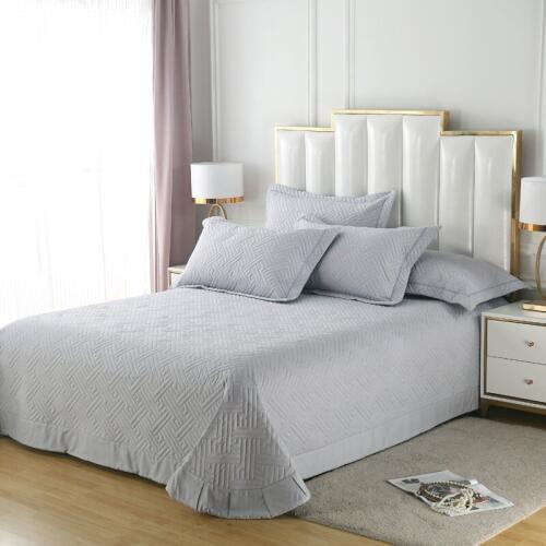 100% cotton Quilted solid Bedspread Bed Cover Bed Sheet size 250x250cm/250x270cm quilt blanket Pillowcases 3pcs