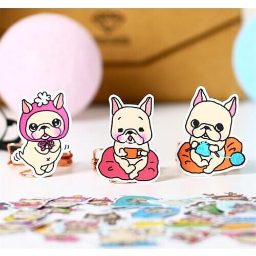 40 PCS Sprouting yellow pug Paper Sealing Stickers Crafts And Scrapbooking book Decorative sticker DIY Stationery