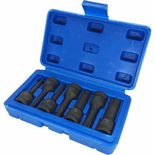 7 Pcs Impact Socket Bits 3/8 Inch Driver Metric Star Torx Hex Spline Ratchet Screwdriver Bit Socket Set Tools