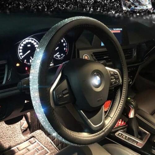 Accessories Women Girls Rhinestone Pu Leather Steering Wheel Covers For BMW X1 E84 F48 X2 F39 X3 E83 F25 G01 X4 F26 G02 M