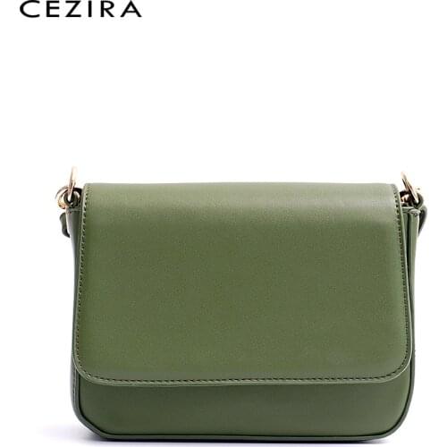 CEZIRA PU Leather Fashion Women Small Handbag Vegan Leather Flap Crossbody Shoulder Bag Girl Daily Casual Purse Ladies Messenger