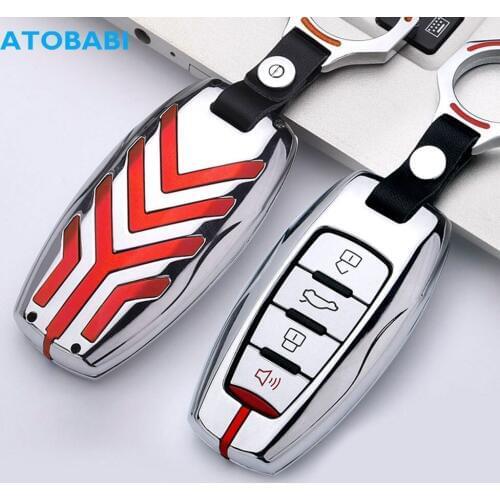 Galvanized Alloy Car Key Case For Great Wall Haval Hover h7L h2s H6 H8 Smart Remote Fob Shell Cover Keychain Frame Bag Accessory
