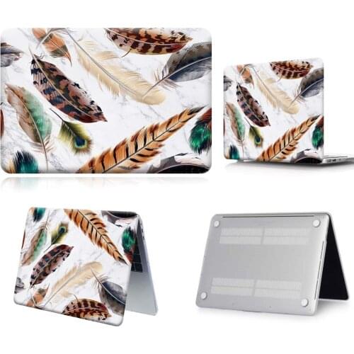Feather Pattern Laptop Case For Apple Macbook 12/Air 11 13 A2337/Pro 13(A2251 A2289) 15 16 Anti-slip Cover For Pro 13 A2338