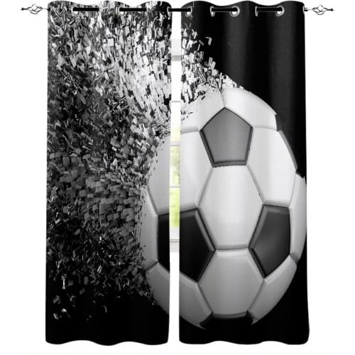 Soccer Balls Football Design Modern Blackout Curtains For Living Room Bedroom Window Treatment Blinds Drapes Kitchen Curtains