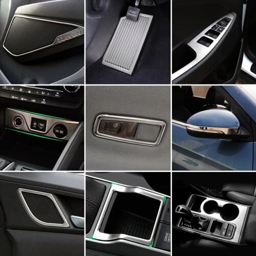 For Hyundai Tucson 2015-2018 Gear Shift Window Lift Switch Handle Brake Panel Speaker Audio Ring Reading Light Rest Pedal Trim