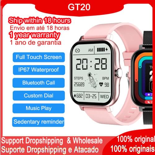 GT20 Smart Phone Watch Bluetooth Call Customs Watch Faces Music Play Sports Men Smartwatch Wristband Women Gifts Fitness Tracker