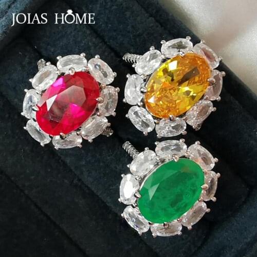 JoiasHome Trendy 925 Sterling Silver Rings for Woman Charms with Gemstone for Wedding Engagement Women Jewelry Wholesale