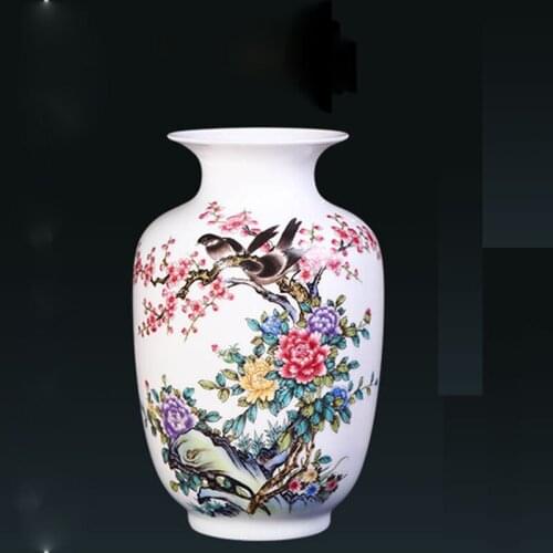 Jingdezhen Ceramic Vase Animal Horse Bird Landscape Vase Desk Accessories Crafts Flower Pot