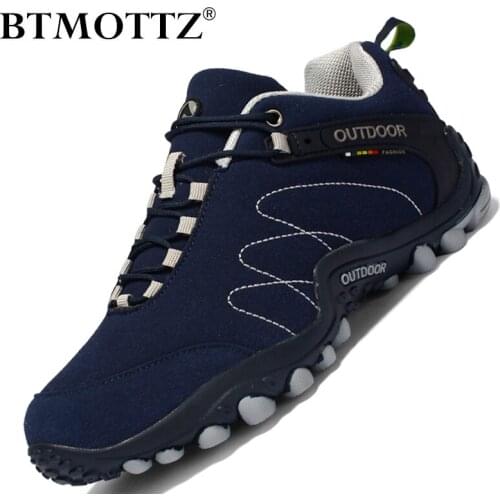 Suede Leather Men Shoes Fashion Designer Trekking Shoes Outdoor Casual Sneakers Breathable Climbing Hiking Shoes for Couples