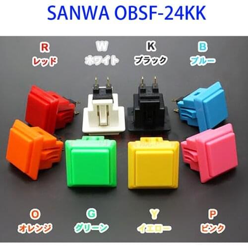 24mm Small Square-Shaped Japan Original Sanwa OBSF-24KK Push Button For DIY Joystick Set PC PS/3 XBOX Kit
