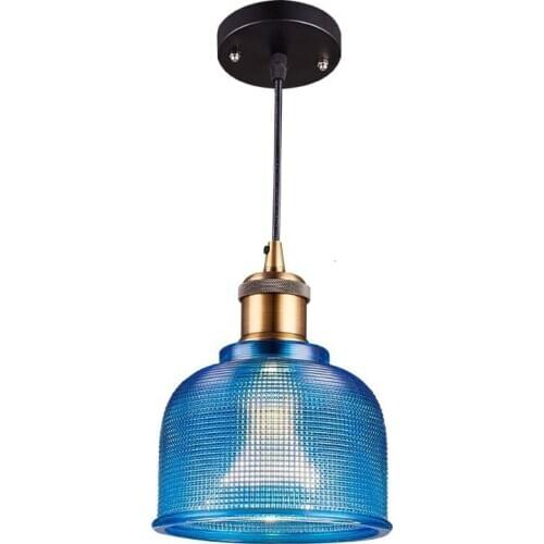 Multicolor Blue Green Red Yellow Rose Red Iron Glass Pendant Light Hanging Lamp lamparas de techo colgante