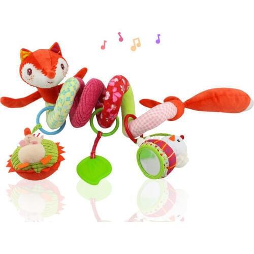 Newborn Infant Soft Plush Toys Baby Crib Hanging Toys Stroller Playing Toy Car Lathe Music Hanging Rattles B0763