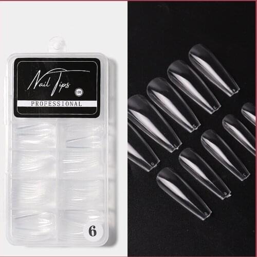 100 Pcs/Set Transparent Color Fake Nail Accessories for Manicure Fashion False Nails Tips for Extension Clear Nail Tips