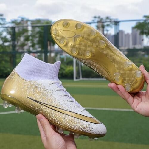 New Football Shoes Man Soccer Boots Artificial Grass Original Superfly High Ankle Kids Shoes Crampons Outdoor Sock Cleats Shoes