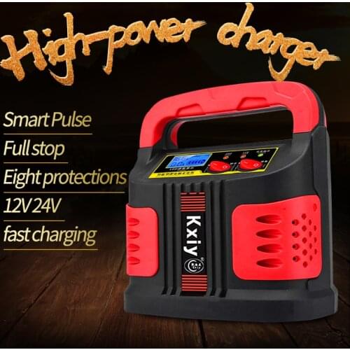 OBDIICAT-K12 Portable Automatic Car Battery Charger Adjust LCD Smart Fast Power Charging for car motorcycle 12V-24V
