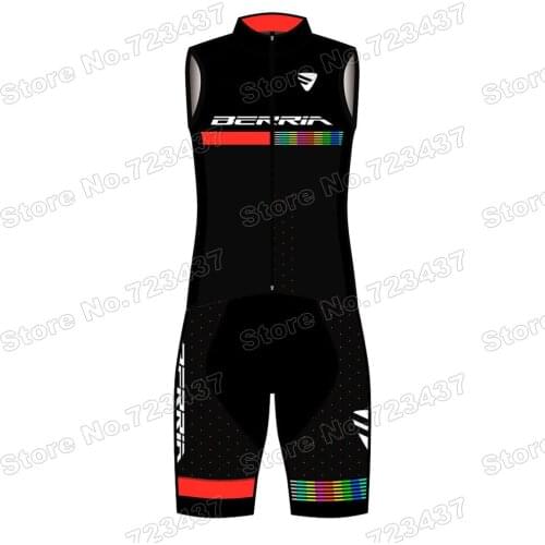 BERRIA Team 2021 Cycling Skinsuit Goodbik Race Bodysuit Road Bike Jersey Set Cycling Clothing Sleeveless Jumpsuit Triathlon Suit