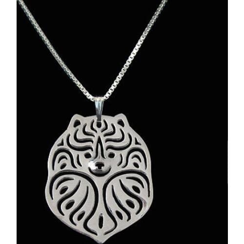 Drop shipping Boho Chic Alloy Pomeranian Dog necklace fashion cartoon Pomeranian pendant golden two colors