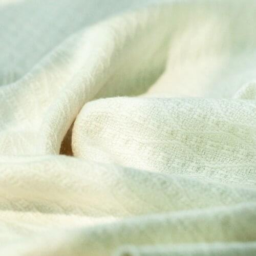 Yarn-dyed beige color knit twist heavy wool blends cotton fabric,sewing for sweater,jacket,dress,suits,pants,craft by the yard