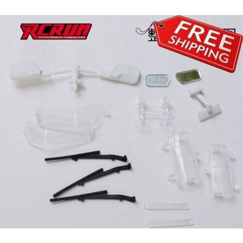 Rcrun 1 : 10 Toyota Land Cruiser rockcrawler lc80 Rear view mirror lamp glass decoration kits RC Toy model