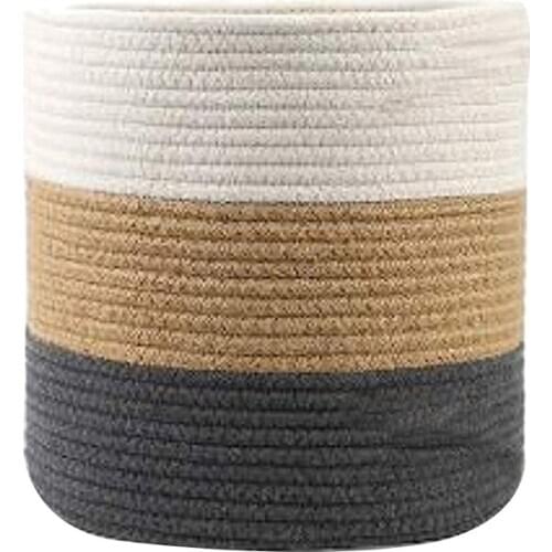 Handmade Linen Laundry Basket Kids Toy Clothes Organizer Sundries Storage Flower Pot Plant Container Home Decoration