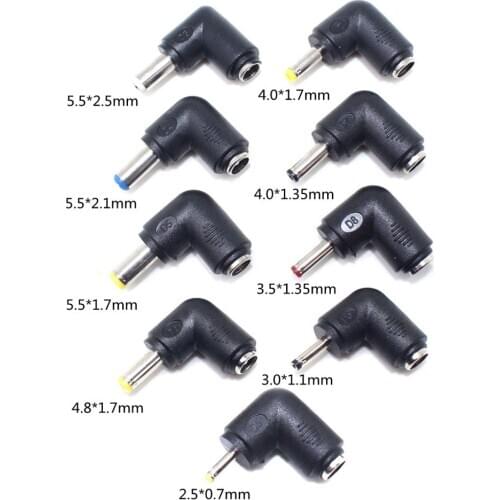 DC Power male to female 5.5x2.5 / 4.0*1.7 / 3.0*1.1 / 4.0x1.35 to 5.5*2.1 plug Converter Laptop Adapter Angle connector