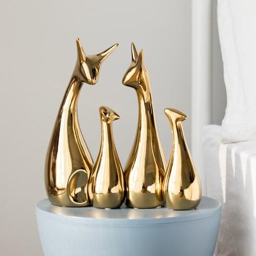 Modern Luxury Ceramic Ornaments Accessories Home Livingroom Desktop Figurines Decoration Entrance Coffee Table Sculpture Crafts