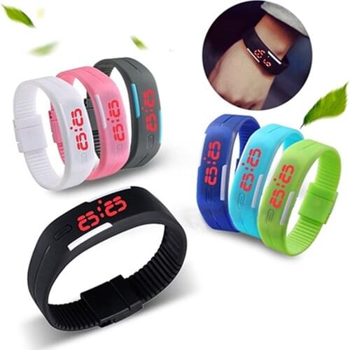2018 Popular Brand Luxury Unisex Men Women Fashion Silicone Red LED Sports Bracelet Touch Digital Wrist Watch