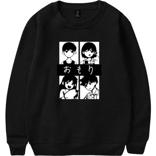 Omori Print Loose Tops Sweater Series Women/Men Clothe Turtlenecks Sweet Style Round collar fleece