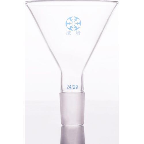 Triangle funnel,D. 50mm/75mm/90mm/100mm/120mm/150mm/180mm/210mm/240mm/300mm,Triangle feeding funnel,Thick-walled,joint 24/29