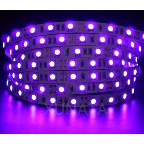 DC 12V UV Ultraviolet 395-405nm LED Strip SMD 5050 2835 SMD 60led/m 120led/m Flexible Ribbon Tape Lamp for DJ Fluorescence Party