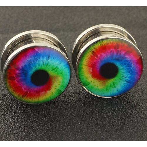 JUNLOWPY Logo Ear Gauges Tunnels Plugs Stainless Steel Flesh Screw Stretcher Piercing Expander Set Wholesale Body Jewelry 5-16mm