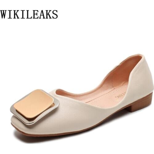 Flats Shoes Women Loafers Slip on Leather Shoes Women Luxury Brand Korean Shoes Big Size Women 43 Zapatillas De Mujer Casual