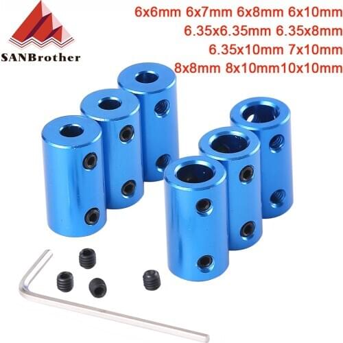 1pc D14L25 Aluminum Alloy Coupling Bore 6*6mm 6.35*8mm 8*10mm 3D Print Part Blue Flexible Shaft Coupler Screw Part Stepper Motor
