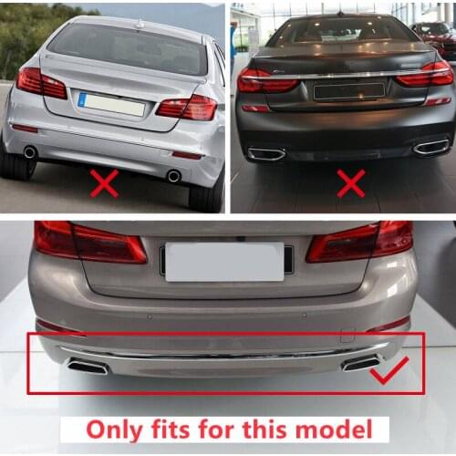 2pcs For BMW 5 series G30 2017 2018 Stainless Steel Car-Styling Accessories Back Rear Exhaust Muffler Decorative Frame Trim