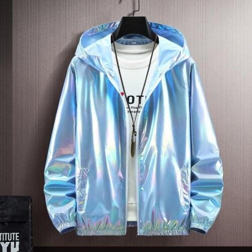 2021 Summer Colorful Shiny Sunscreen Clothing For Men And Women Couples Thin Breathable Color Thin Jacket Trend Plus Size -40