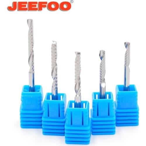 3.175mm one Flute Spiral Cutter router bit CNC end mill For MDF carbide milling cutter tugster steel router bits for wood