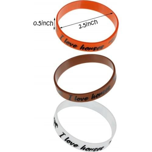 300pcs I Love Horses Silicone Bracelets Rubber Wristbands Free Shipping by DHL