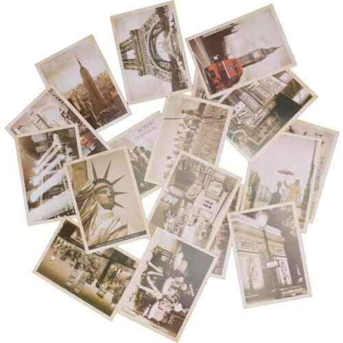 32pcs/box Ancient Building Landscape Postcard Vintage Retro Style Creative Writing Greeting Gift Postcards Wedding invitations