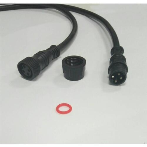 4 Core BLACK Waterproof pigtail,20cm/30cm/50cm long each;male and female;male connectors diameter:18.5mm outdoor