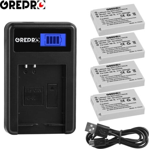 4x NB-5L NB5L NB 5L Battery with Charger for Canon S110 SX200 SX210 SX220 SX230 IS S100 SD700 is SD850 is SD950 is SX200 is