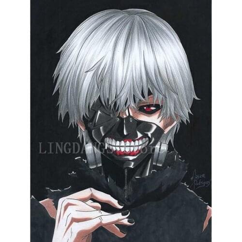 5D DIY Diamond Painting Anime Poster Tokyo Ghoul Kinkiken Japan Cartoon Diamond Mosaic Embroidery Cross Stitch Home Decor Gift
