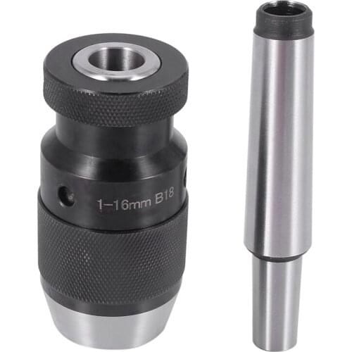 Keyless Drill Chuck 0.2-16mm B18 + MT3 M12 DIN228A Morse Taper Arbor