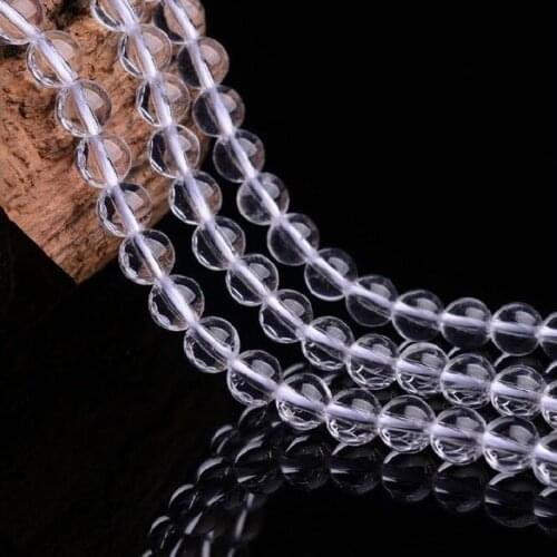 4 6 8 10 12mm Natural White Crystal Stone Spacer Loose Beads Jewelry Making Wholesale New Round DIY For Necklace Bracelet
