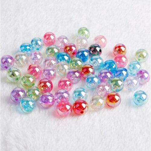 100-50pcs/Pack 6-12mm Material Acrylic AB Color Bead for DIY Handmade Accessories of Bracelet Beads Clothing Sewing Supplies