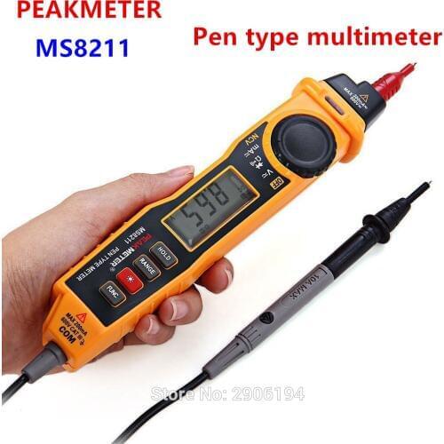 HYELEC(PEAKMETER) MS8211 Digital Multimeter with probe ACV/DCV Electric Handheld Tester Multitester digital professional