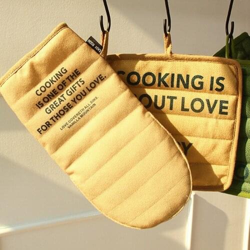 Insulation Gloves Heat Insulation Pad Anti-Scald Thickened Table Mat Pot Mat Fabric Art Baking Insulation Hand Clip Kitchen Tool