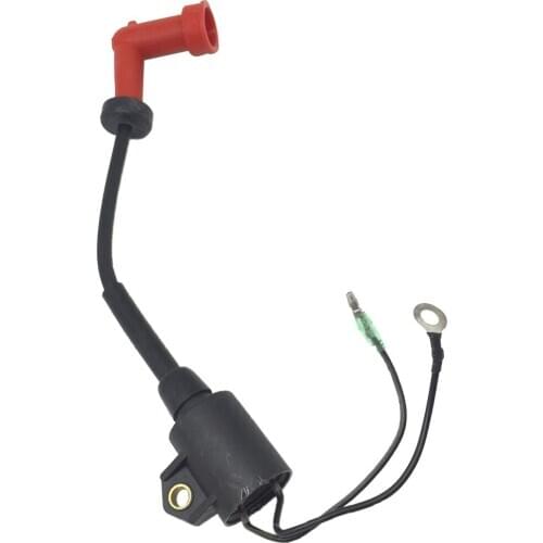 Ignition Coil with Rubber Cap Kit for Yamaha Outboard 9.9HP 15HP 2-Stroke