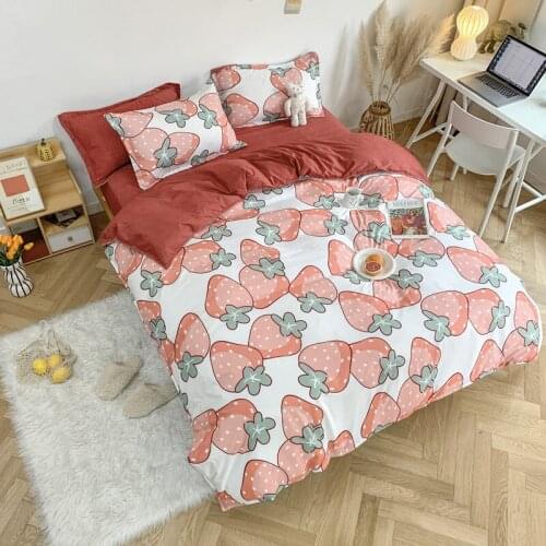 Strawberry Fruit Bed Cover Set Kid Boy Girl Duvet Cover Adult Child Bed Sheets And Pillowcases Comforter Bedding Set 61078